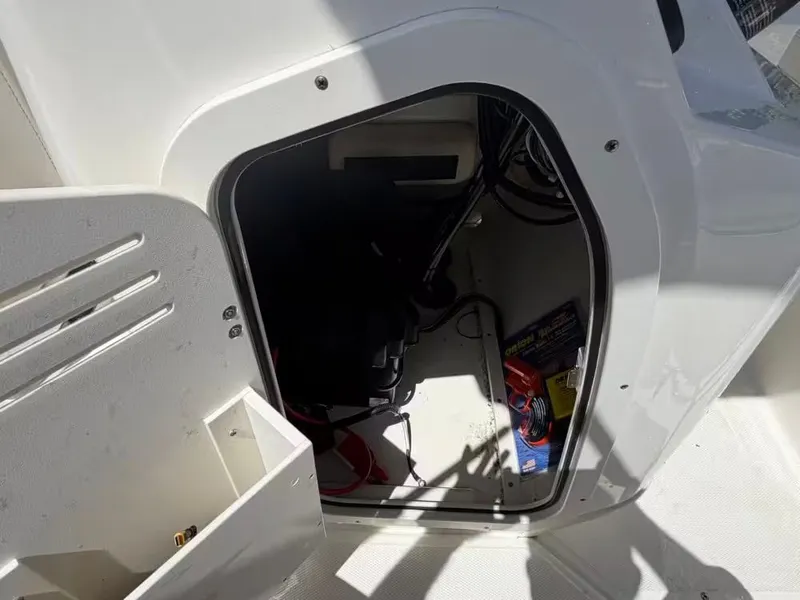 Slide: The Image of Interior of the 2024 Boston Whaler 17 Montauk boat. - 12