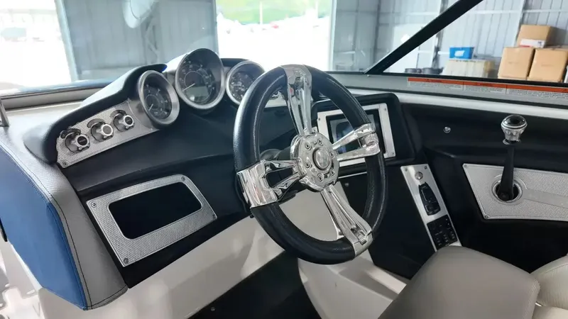 Slide: The Image of Interior view of 2012 MasterCraft X-45 boat cockpit. - 19