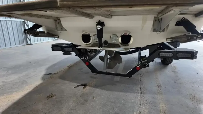 Slide: The Image of Rear view of a 2012 MasterCraft X-45 boat on a trailer. - 6