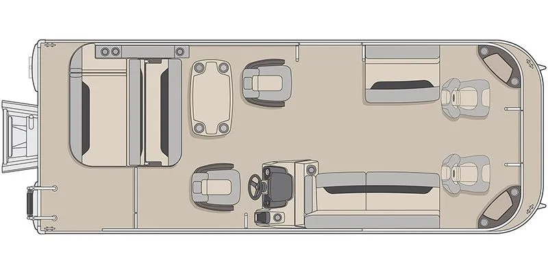 The Image of Floor plan of the 2023 Sportfisher 23-2S RL boat model. - 1