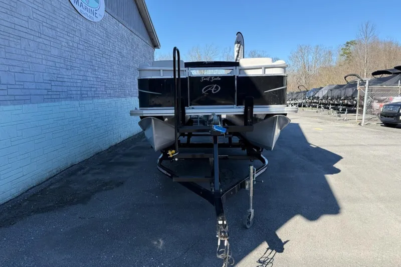 Slide: The Image of 2021 Avalon VTX Cruise 18' pontoon boat on trailer. - 3