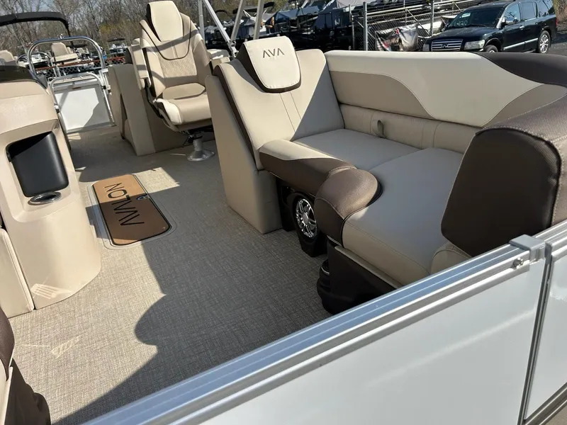 Slide: The Image of Interior of 2025 Avalon 2385 LSZ Rear Lounger with luxurious seating. - 6