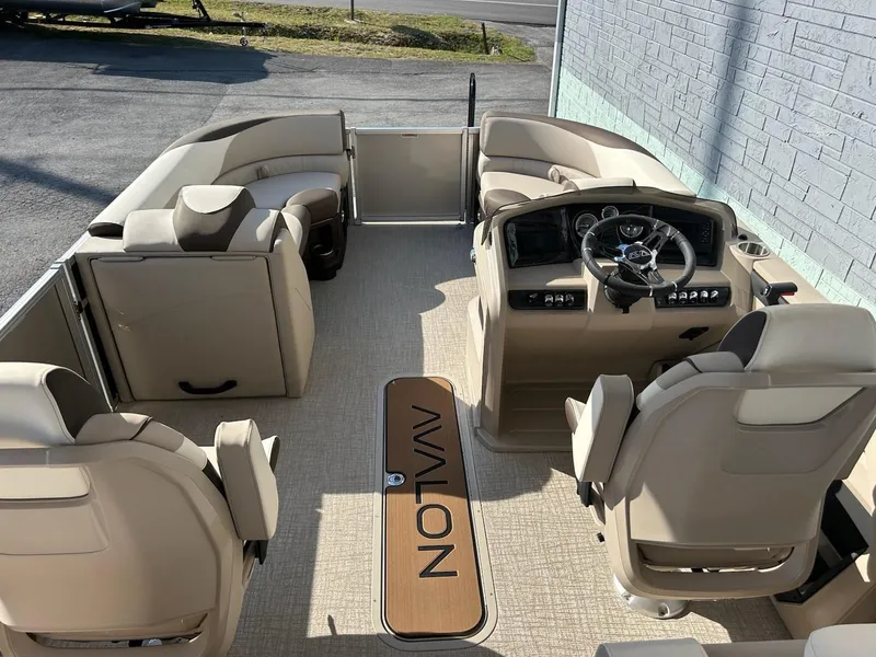 Slide: The Image of Interior of 2025 Avalon 2385 LSZ Rear Lounger pontoon boat. - 8