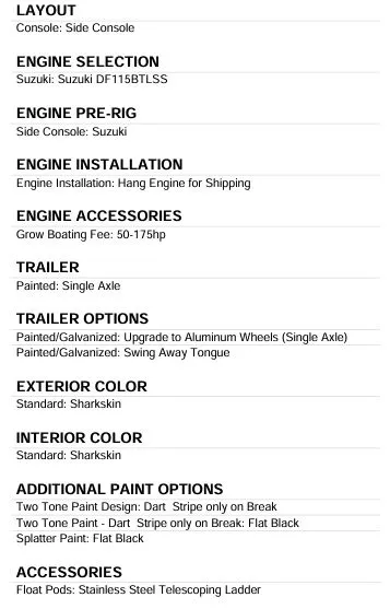 Slide: The Image of SeaArk Shadow 18 2026 boat specifications and options. - 10