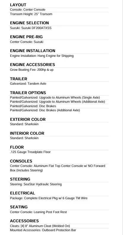 Slide: The Image of SeaArk 2472 Workhorse 2026 boat specifications and options. - 11