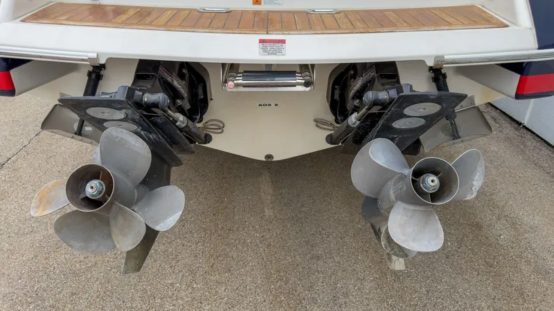 Slide: The Image of Rear view of a 2006 Chris-Craft Launch 28 with dual propellers. - 6