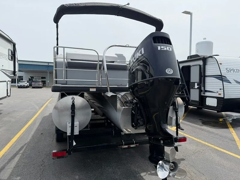 Slide: The Image of 2024 Godfrey Pontoons 2286 SFL with Suzuki 150 engine on trailer. - 4