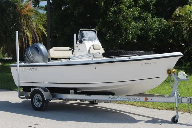 The Image of 2024 Key West 1720 Center Console boat on trailer. - 1