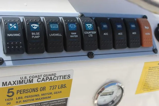 Slide: The Image of Control panel of Key West 1720 Center Console boat, 2024 model. - 18