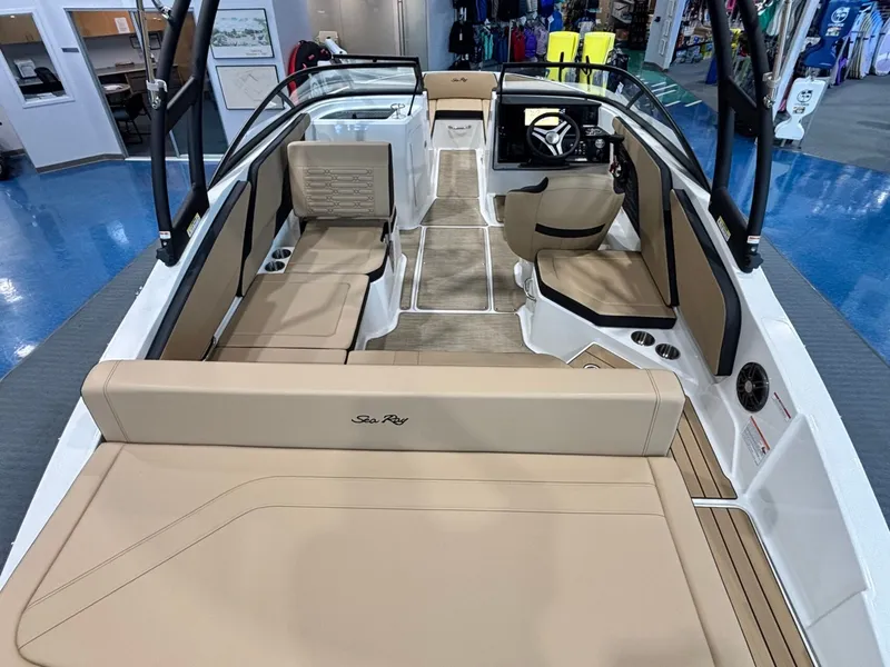 Slide: The Image of Interior of Sea Ray SPX 210 boat, model year 2026. - 13