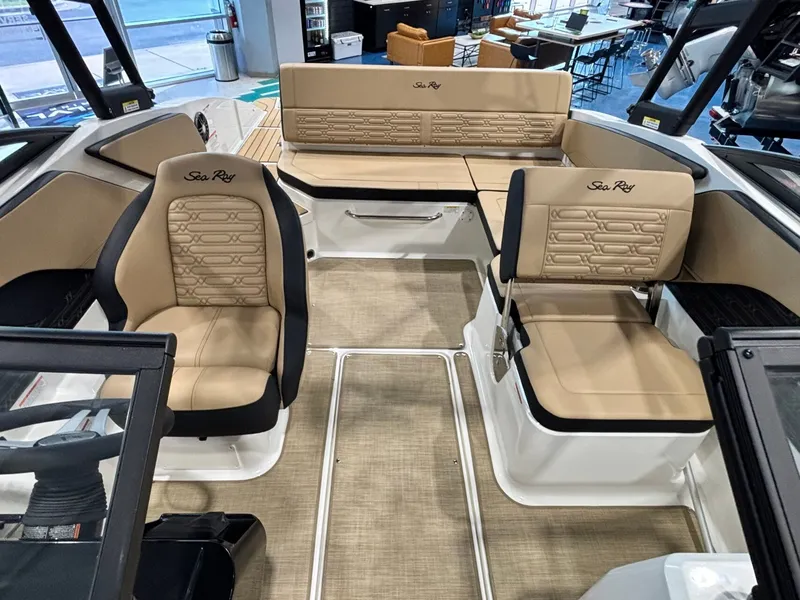 Slide: The Image of Interior of Sea Ray SPX 210 boat, model year 2026. - 16