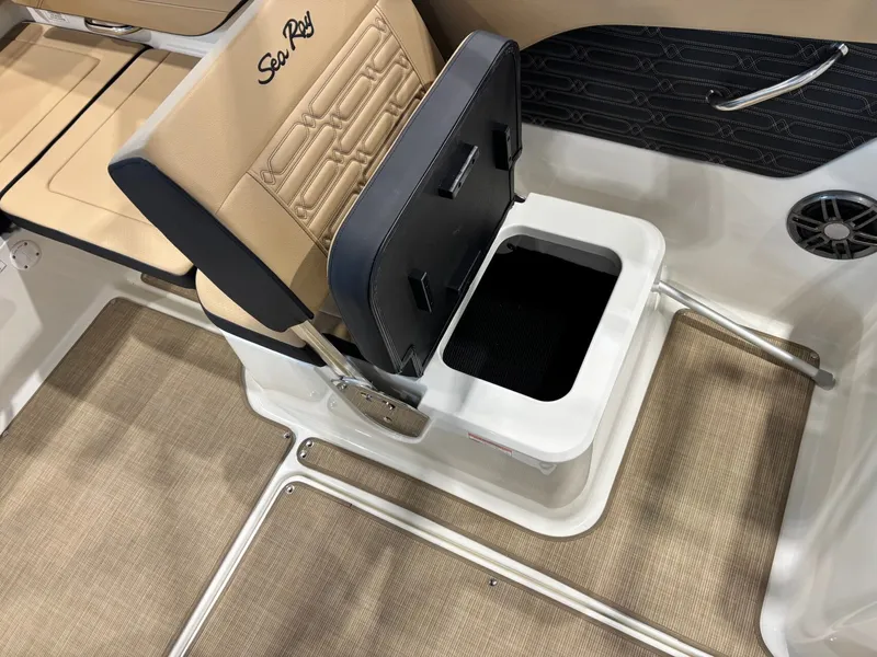 Slide: The Image of Sea Ray SPX 210 seat with integrated storage, 2026 model. - 24