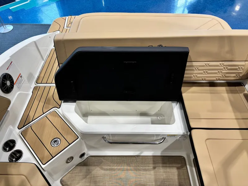Slide: The Image of Interior of 2026 Sea Ray SPX 210 boat with seating area. - 26