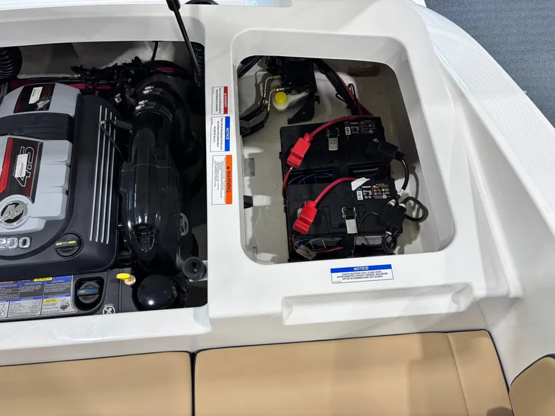 Slide: The Image of Engine compartment of Sea Ray SPX 210 boat, year 2026. - 31