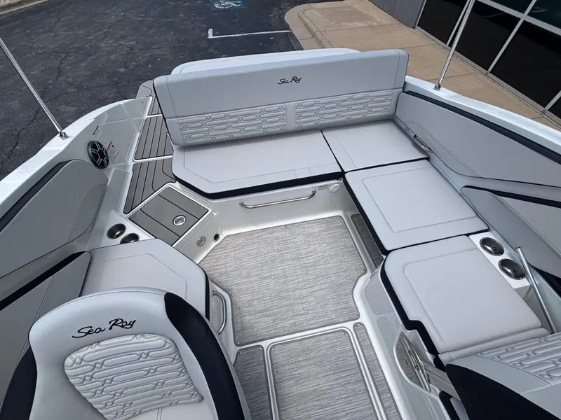 Slide: The Image of Interior of Sea Ray SPX 210 boat, model year 2026. - 11