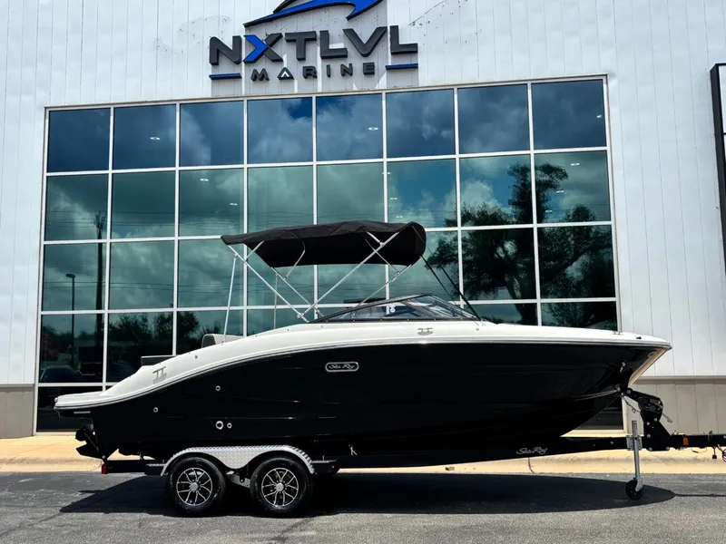 Slide: The Image of 2026 Sea Ray SPX 210 boat in front of NXT LVL Marine building. - 4