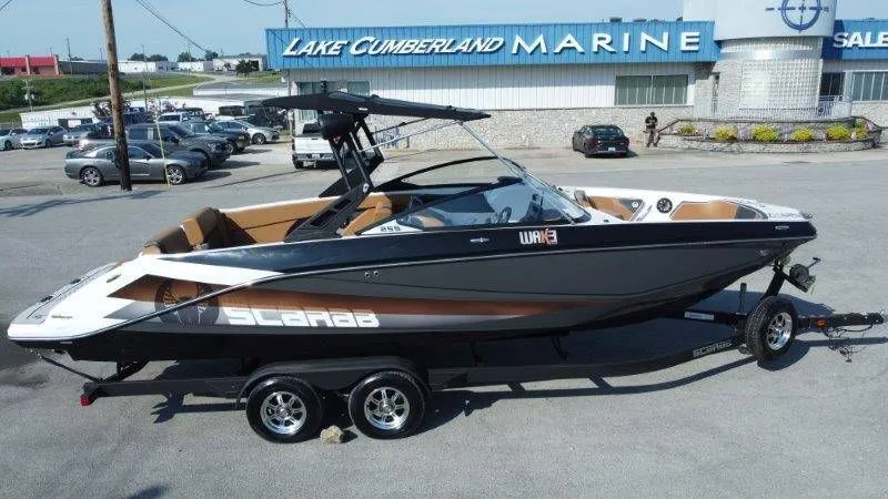 Slide: The Image of 2018 Scarab 255 ID Wake Ed boat at Lake Cumberland Marine. - 12