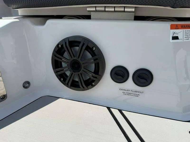 Slide: The Image of Speaker and ports on a 2018 Scarab 255 ID Wake Ed boat. - 17