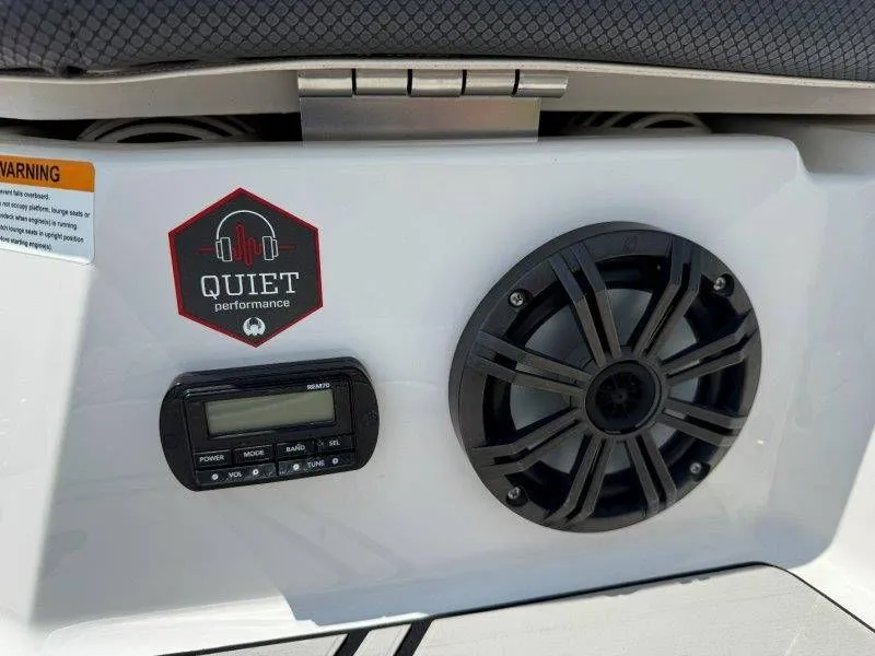 Slide: The Image of Scarab 255 ID Wake Ed 2018 speaker and control panel. - 18