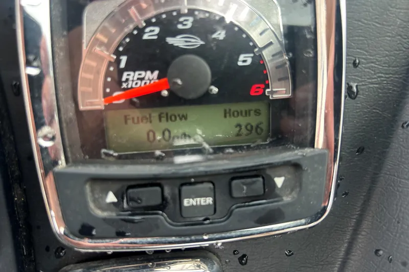 Slide: The Image of Close-up of 2008 Chaparral Sunesta 244 dashboard showing RPM and engine hours. - 8