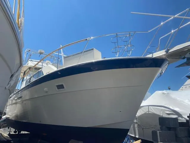Slide: The Image of 1978 Hatteras 43 Double Cabin yacht in dry dock. - 3