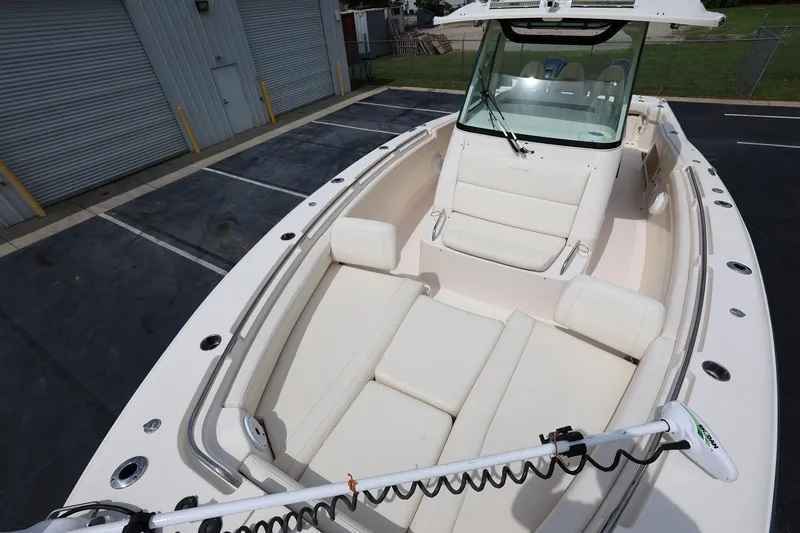 Slide: The Image of 2020 Grady-White Canyon 336 boat with spacious seating and modern design. - 23
