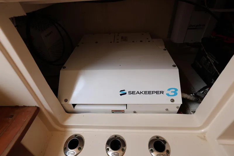 Slide: The Image of Seakeeper 3 stabilizer installed in 2020 Grady-White Canyon 336 boat compartment. - 29