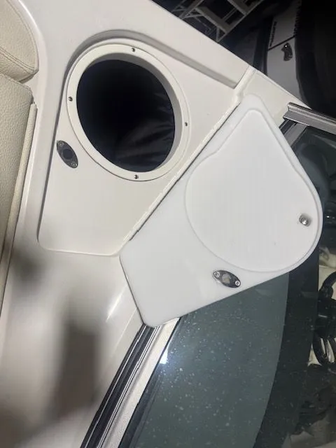 Slide: The Image of Interior view of a 2017 Cobalt R7 boat with storage compartment. - 6