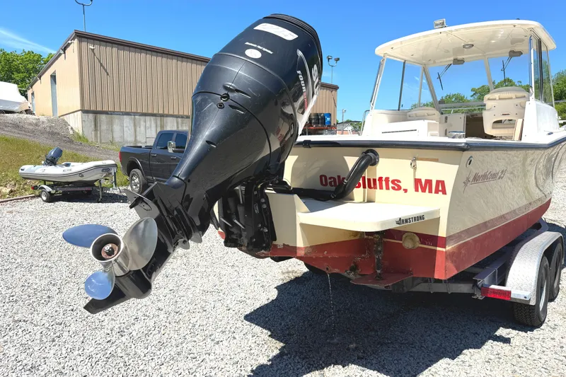 Slide: The Image of 2007 NorthCoast 235 HT boat with outboard motor on trailer, Oak Bluffs, MA. - 6