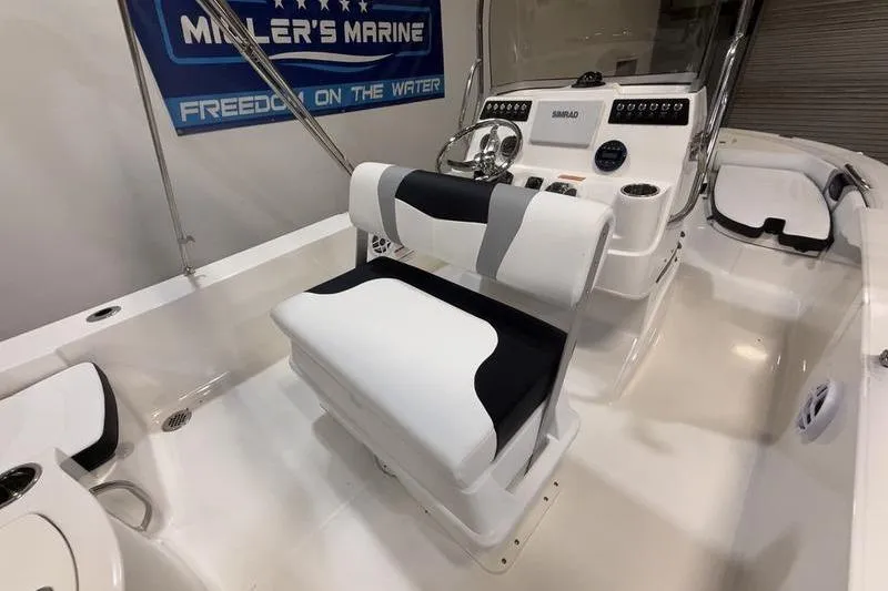 Slide: The Image of Interior view of the 2026 Robalo 206 Cayman boat. - 9