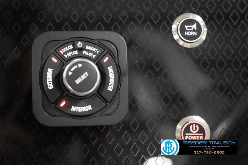 Slide: The Image of Control panel of 2026 Bennington 22 ML boat with lighting and horn buttons. - 50