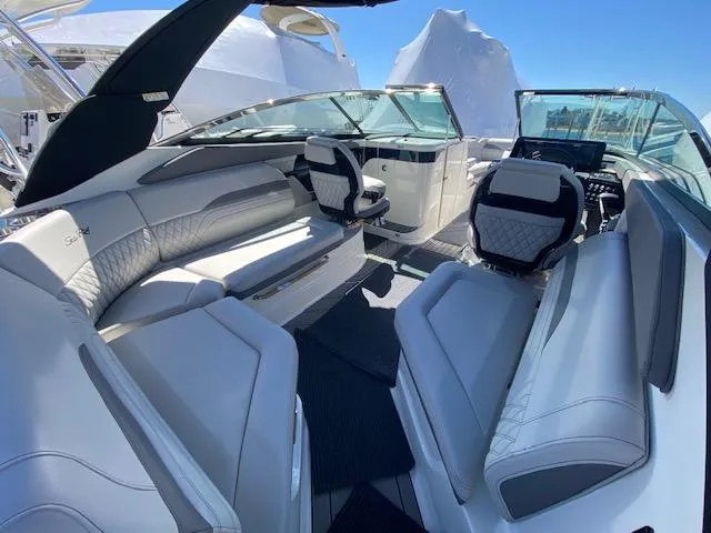 Slide: The Image of Interior of 2023 Sea Ray SLX 260 Outboard boat, luxurious design. - 20