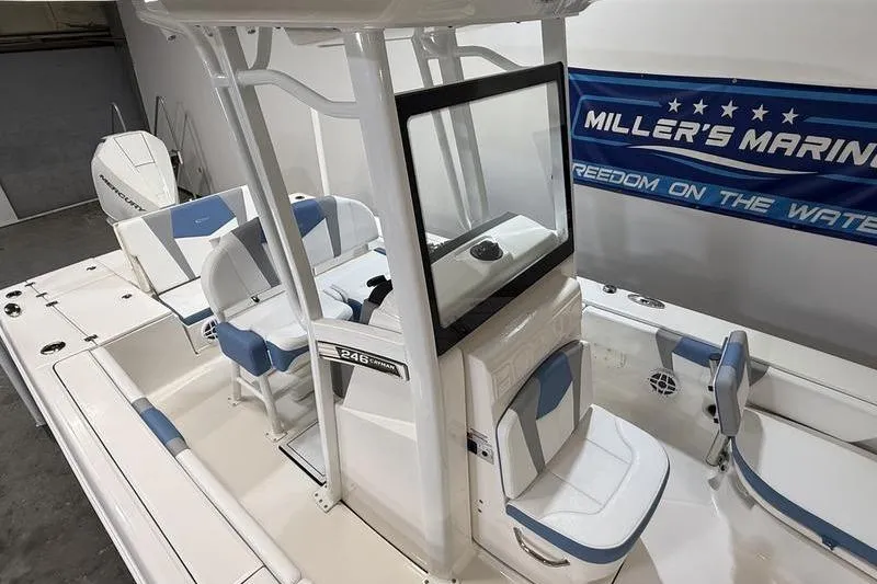 Slide: The Image of 2026 Robalo 246 Cayman boat at Miller's Marine. - 15