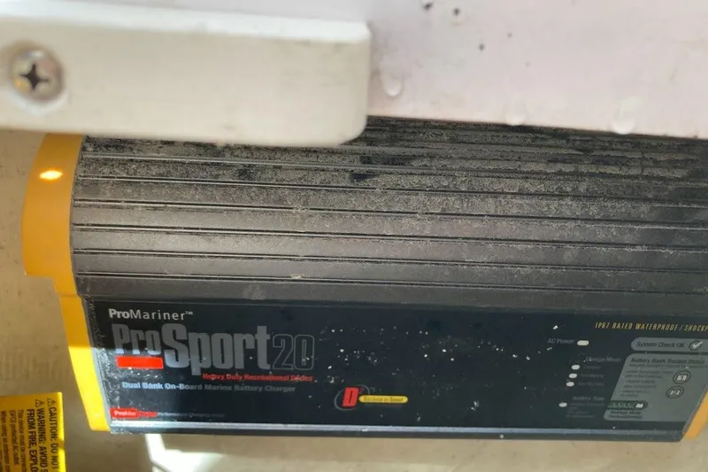 Slide: The Image of ProMariner ProSport 20 marine battery charger in a 2005 Donzi 35 ZF Daytona boat. - 20
