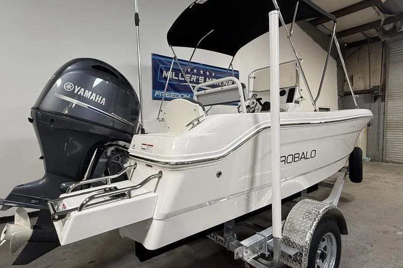 Slide: The Image of 2026 Robalo R160 Center Console boat with Yamaha engine. - 3