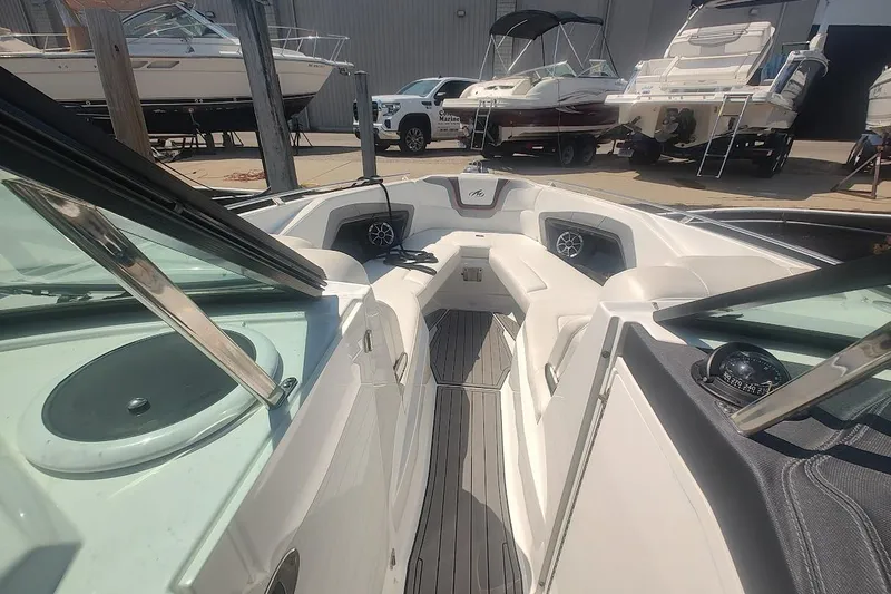 Slide: The Image of Interior of a 2017 Monterey 298SS Super Sport boat at the dock. - 12