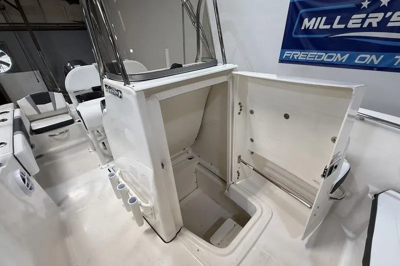 Slide: The Image of Interior view of the 2026 Robalo R180 Center Console boat. - 16
