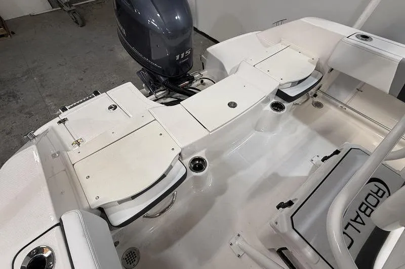 Slide: The Image of Interior view of 2026 Robalo R180 Center Console boat. - 3