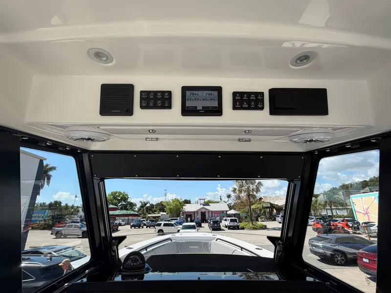 Slide: The Image of Interior view of 2024 Everglades 335 Center Console boat. - 24