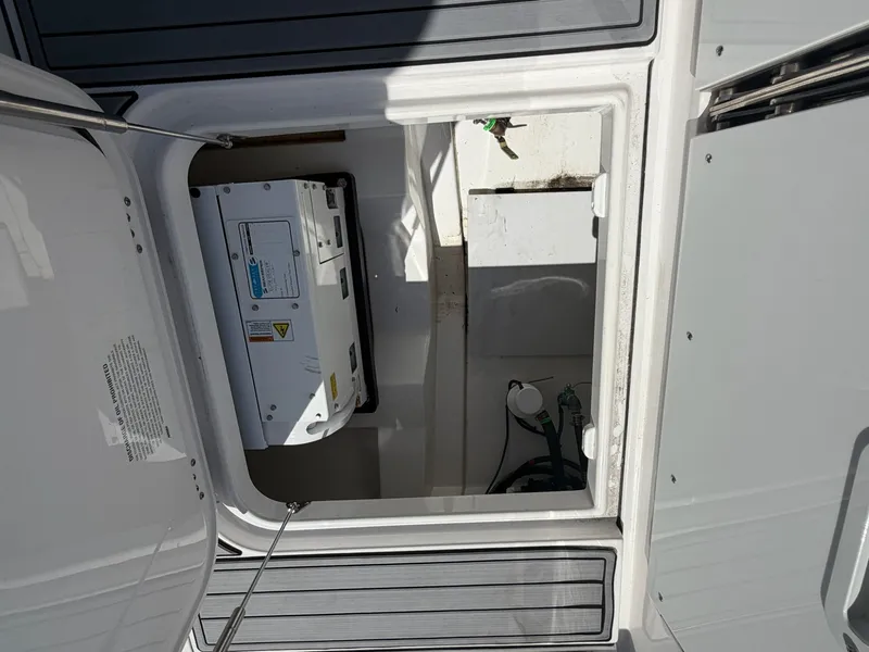 Slide: The Image of Interior view of 2024 Everglades 335 Center Console boat. - 37
