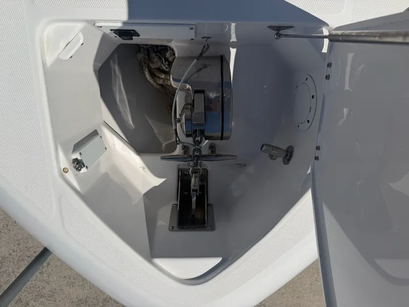 Slide: The Image of Anchor locker of Everglades 335 Center Console 2024. - 44