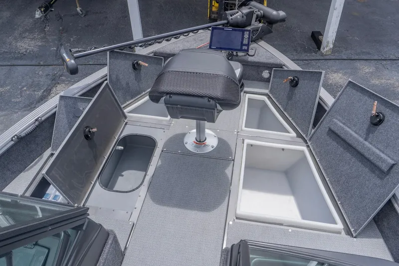 Slide: The Image of Interior of 2026 G3 Angler V21 F with storage and seat. - 11