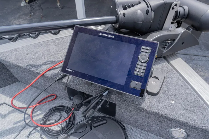 Slide: The Image of Fishfinder and control panel on 2026 G3 Angler V21 F boat deck. - 16