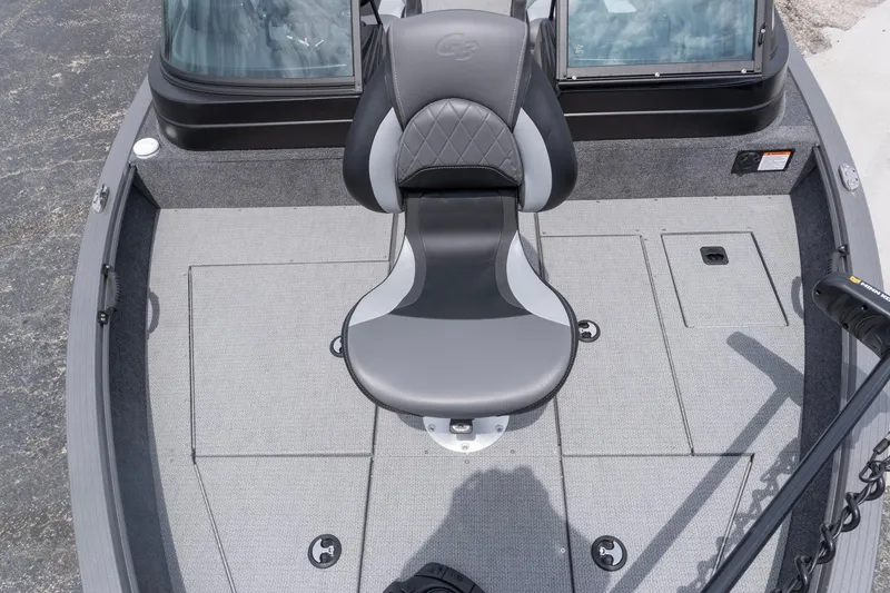 Slide: The Image of 2026 G3 Angler V21 F boat interior with a sleek, modern fishing seat design. - 19