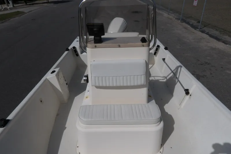 Slide: The Image of Interior view of a 2005 May-Craft 1800 Skiff boat. - 9