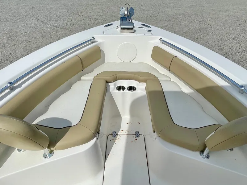 Slide: The Image of Interior view of a 2017 Key West 239 FS boat with seating area. - 31