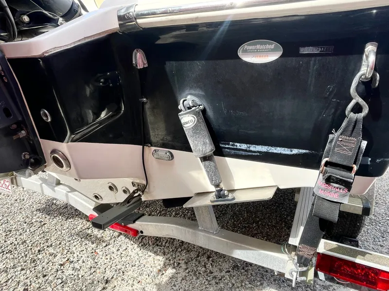 Slide: The Image of Rear view of a 2017 Key West 239 FS boat on trailer. - 45