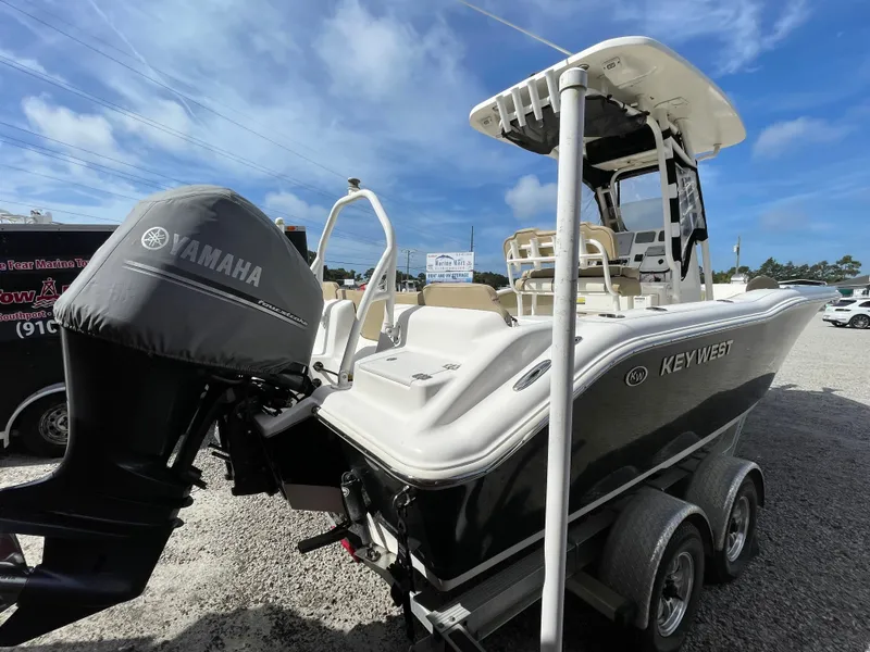 Slide: The Image of 2017 Key West 239 FS boat with Yamaha engine, side view. - 6