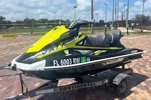 Slide: The Image of 2019 Yamaha WAVERUNNER VX DELUXE HO jet ski on trailer, parked outdoors. - 13