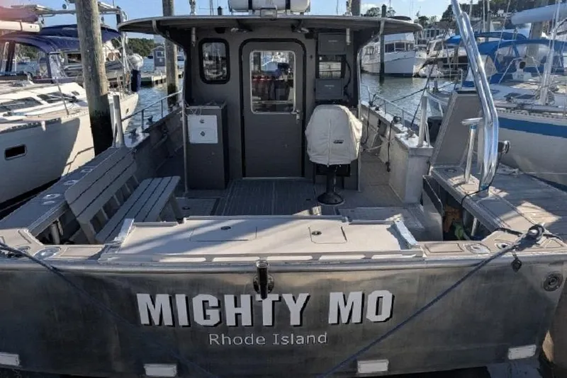 Slide: The Image of 2009 Hunt 35 boat "Mighty Mo" docked in Rhode Island marina. - 3